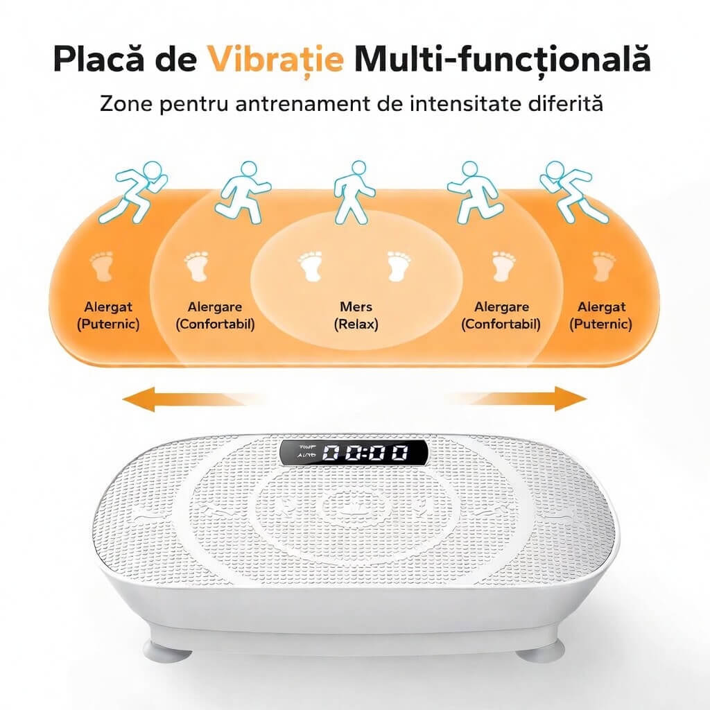 Placa de vibratii, cu telecomanda si benzi de rezistenta